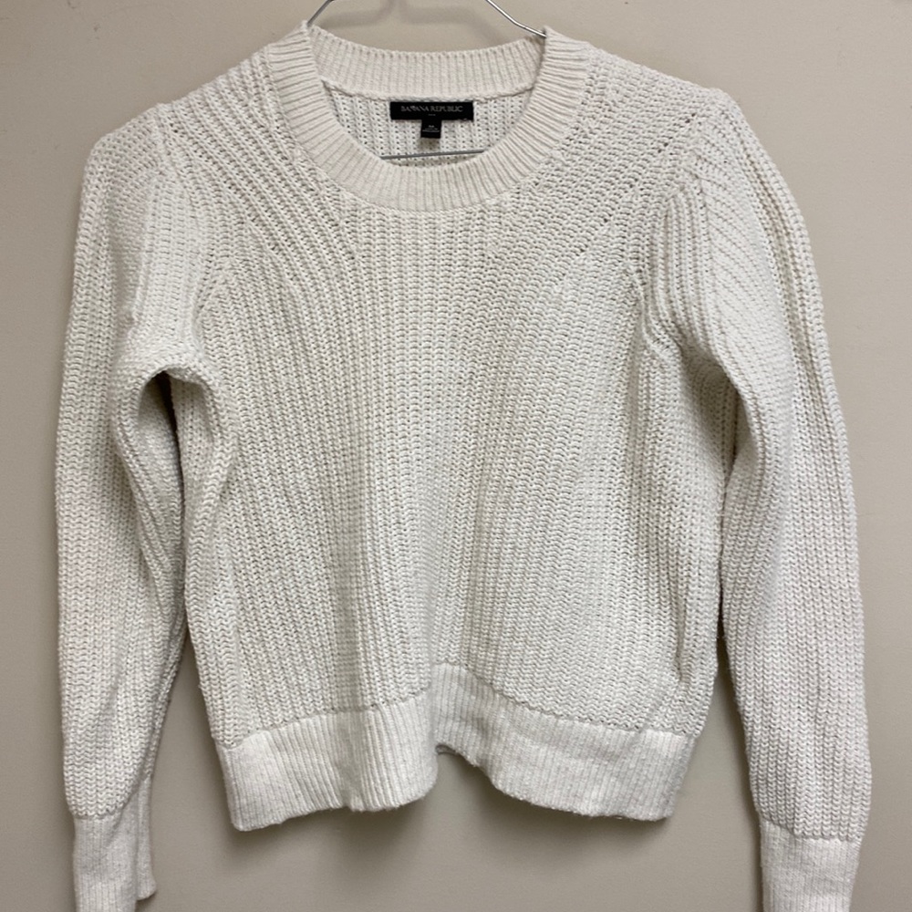 White knit sweater
